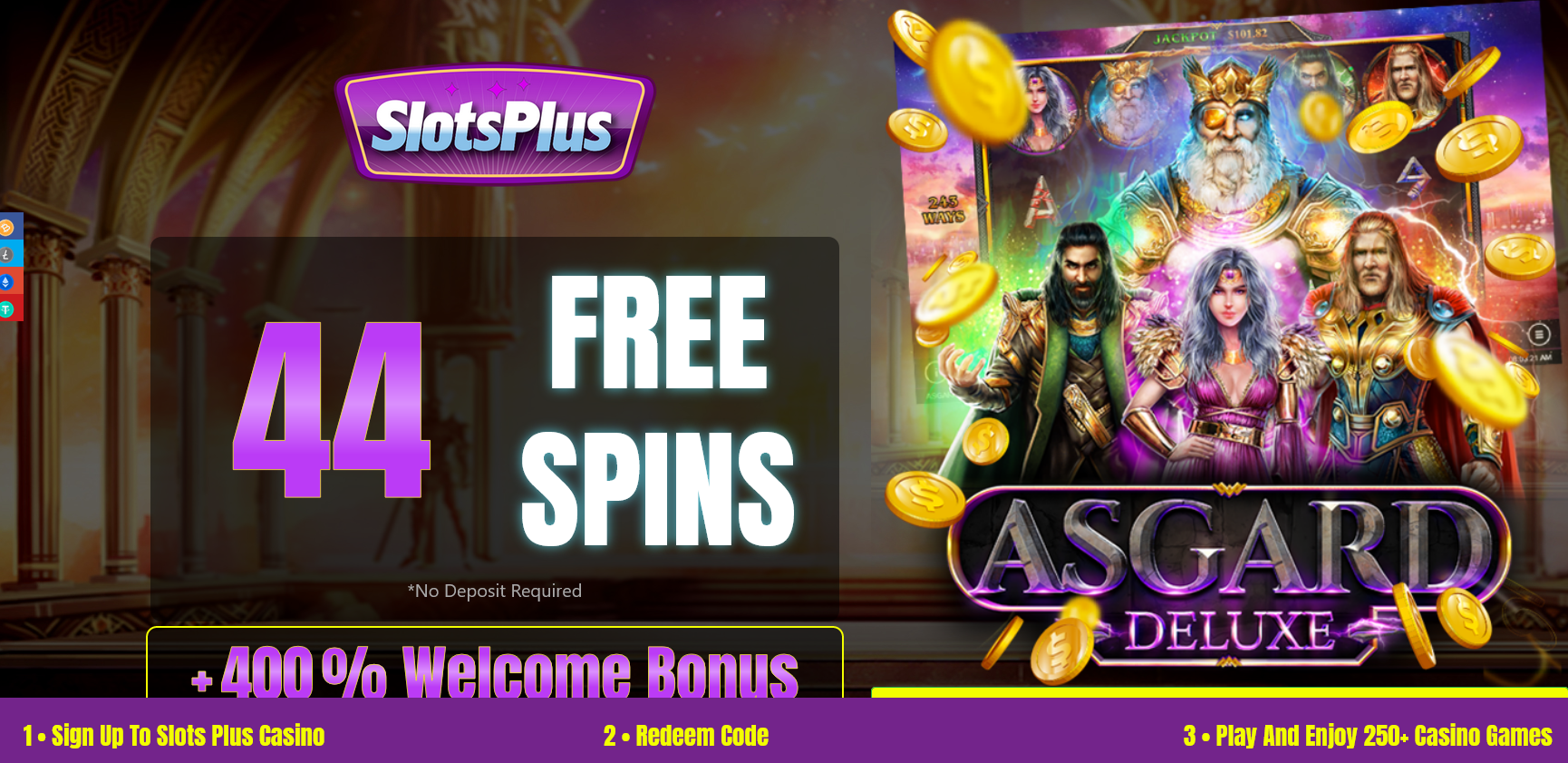 400% WELCOME BONUS + 44
                                        FREE SPINS