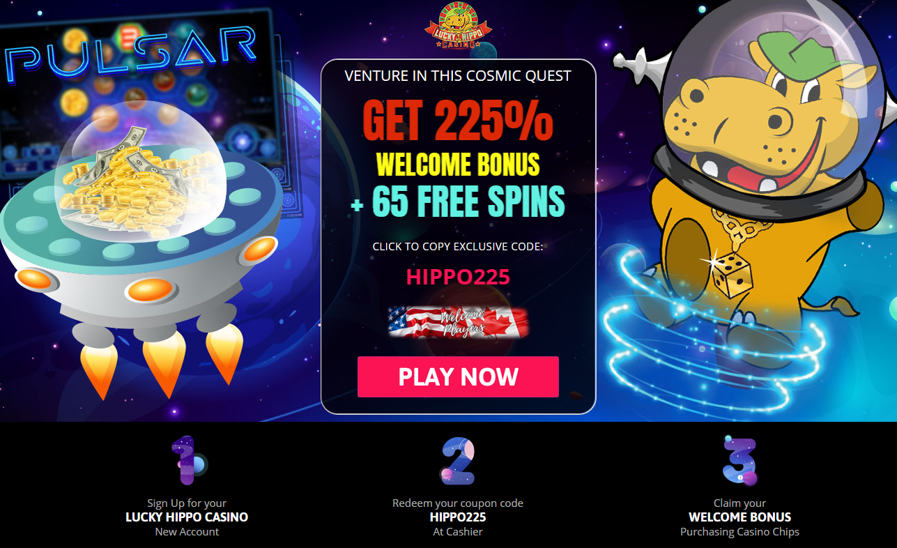 225% WELCOME BONUS + 65 FREE
SPINS 225%
WELCOME BONUS + 65 FREE SPINS