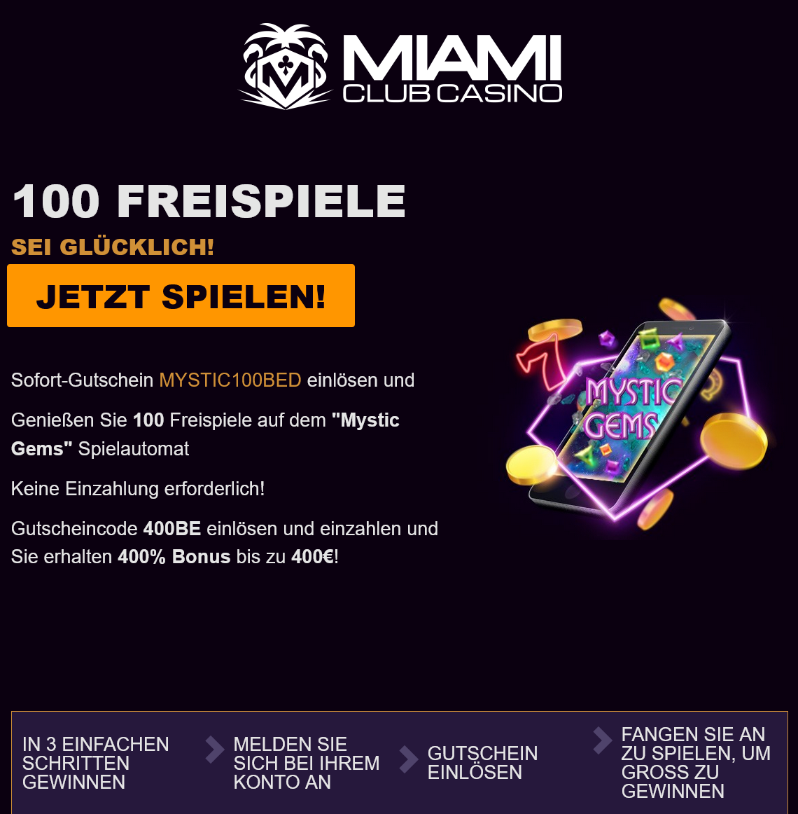 Miami Club 100 Free Spins